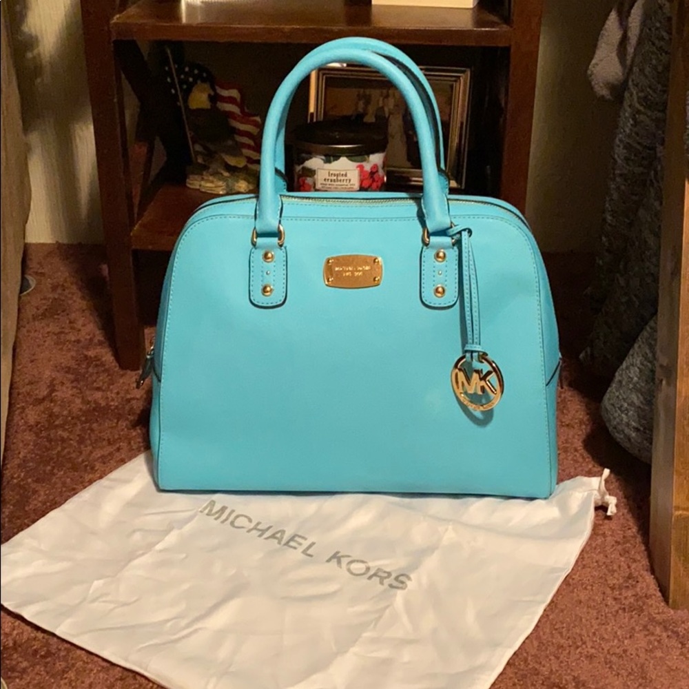 TURQUOISE BLUE MICHAEL KORS HANDBAG PURSE
